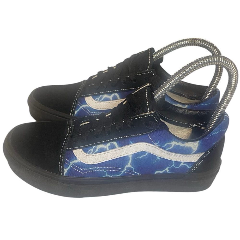 Vans Old Skool Black/Blue Lightning Shoes Size 6 Women's Skate Low Top